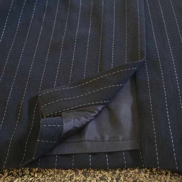 Cynthia Howie for Maggy Boutique Women's 14 Midi Skirt Black w/ White Pinstripes - Picture 4 of 12